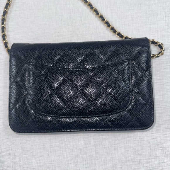 Chanel Wallet on a Chain (COA) in Black Caviar Leather w/Entrupy & Auth. Card - Picture 5 of 6